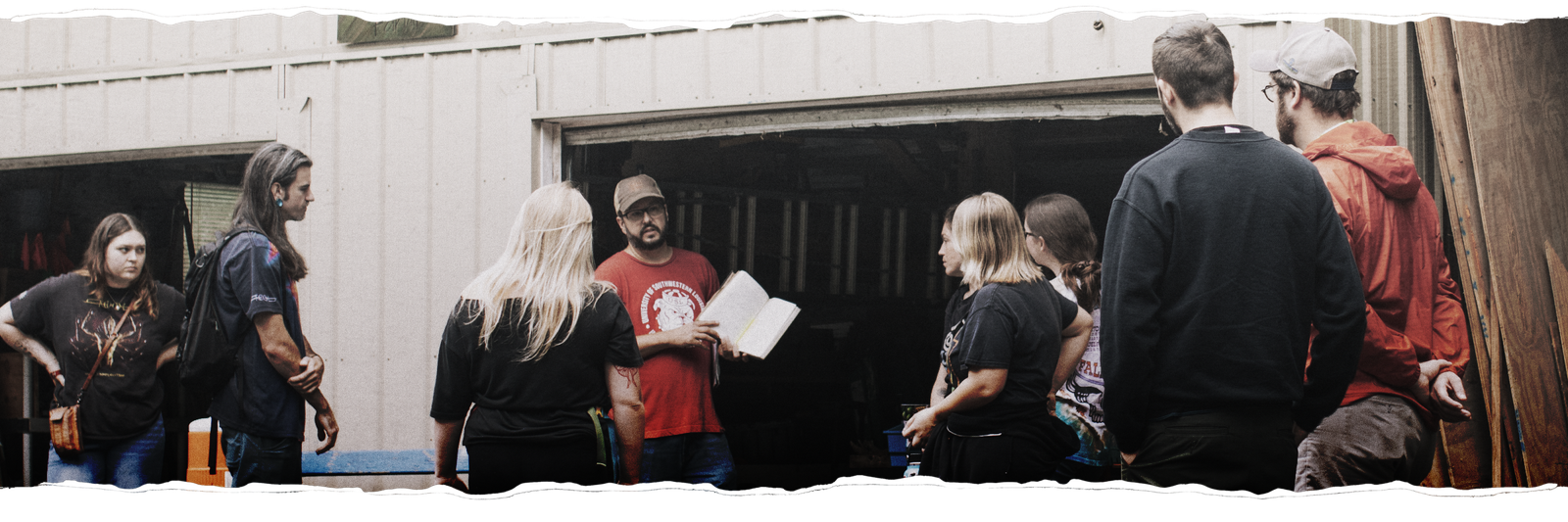 Teaching during a farm tour at Dark Hollow