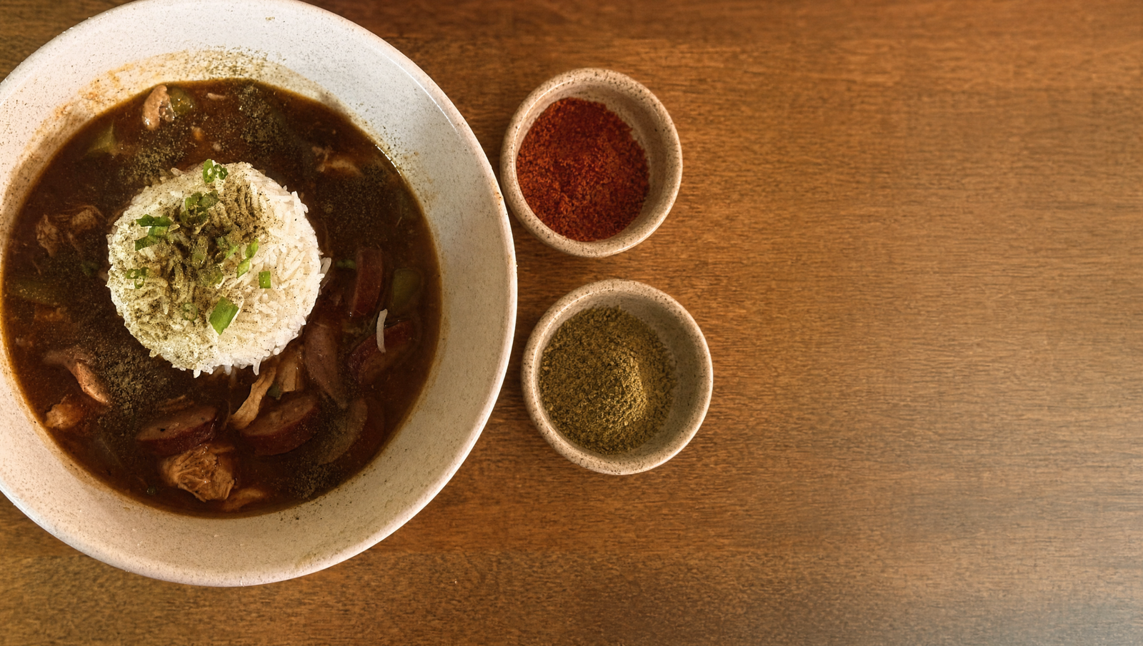 Gumbo filé in a culinary setting